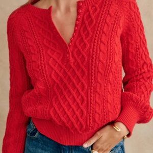 Sezane red bree sweater NWOT sz xs